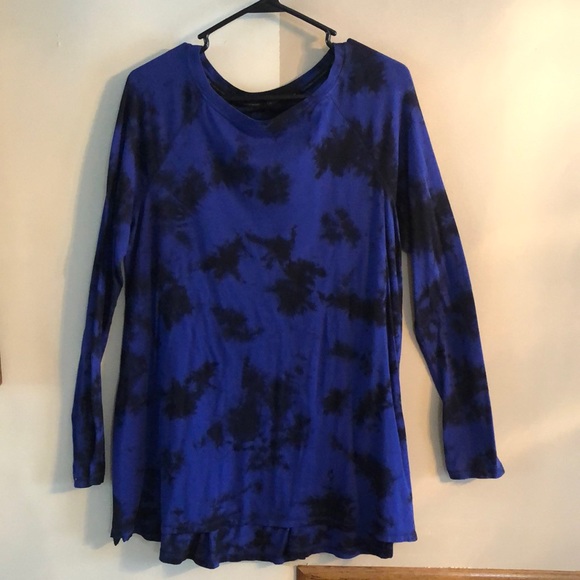 Calvin Klein performance size medium M Royal blue black long sleeve T-shirt top - Picture 1 of 7